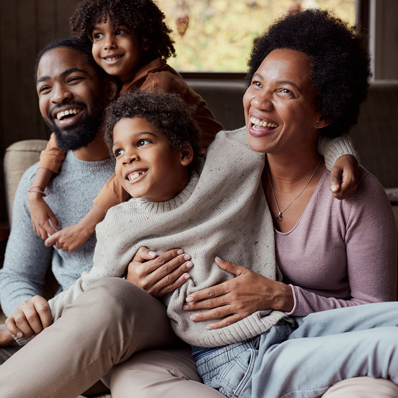 Family together laughing